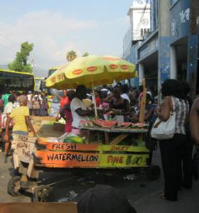 Fruit cart in downtown Kingston